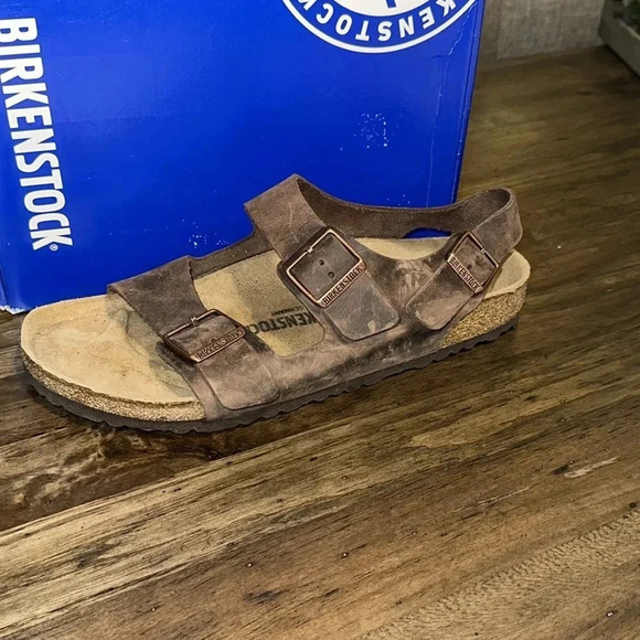 Birkenstock Milano Sandal Brown Double Strap/Back Strap Leather Shoe M12 (45) main image 11